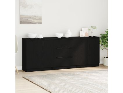 Bufet se zásuvkou Černý dub 180 x 30 x 70 cm Kompozitní dřevo