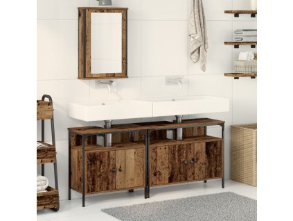 Koupelnové umyvadlové jednotky 3 pcs Hnědá Kompozitní dřevo