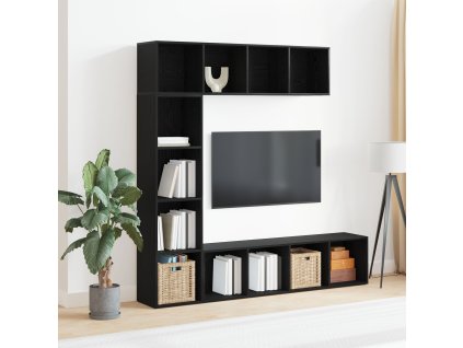 Knihovna 3 pcs Černý dub 36 x 30 x 143 cm kompozitní dřevo