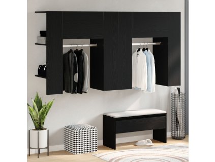 Skříň do předsíně Nástěnný 2 pcs Černý dub 97,5 x 37 x 99 cm