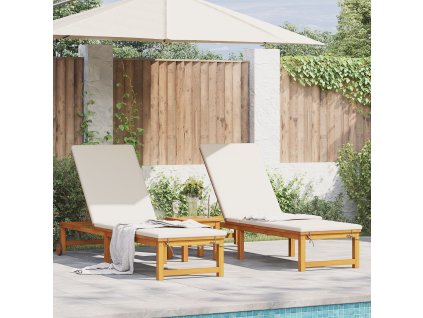 Slunečník 2 pcs Hnědá 202 x 53 x 89 cm Masivní akátové dřevo