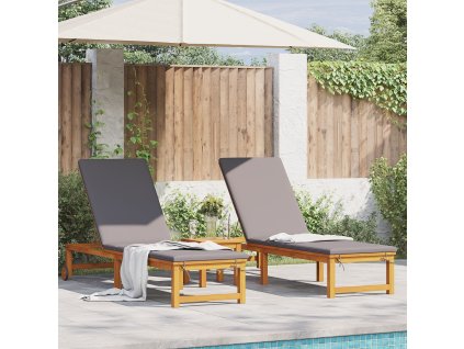 Slunečník 2 pcs Hnědá 202 x 53 x 89 cm Masivní akátové dřevo