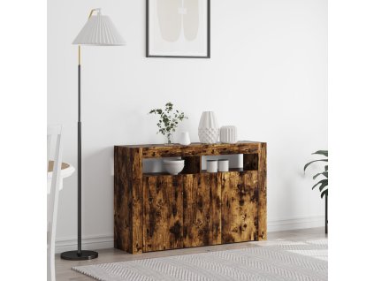 Servírovací skříň Kouřový dub 116 x 30 x 75 cm Kompozitní dřevo