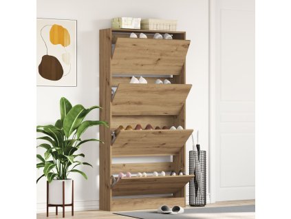 Skříň na obuv s policí Artisanový dub 80 x 21 x 163,5 cm