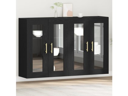Nástěnná skříňka 2 pcs Černý dub 69.5 x 34 x 90 cm