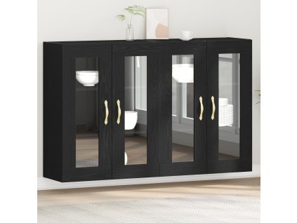 Nástěnná skříňka 2 pcs Černý dub 69.5 x 34 x 90 cm