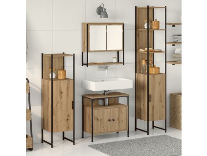 Sada koupelnového nábytku 4 pcs dub artisan Kompozitní dřevo