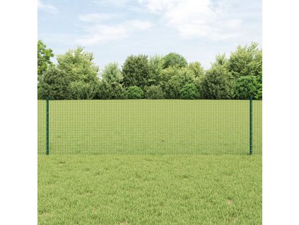 Plot s sloupkem Zelená 0,6 x 10 m Ocel a PVC