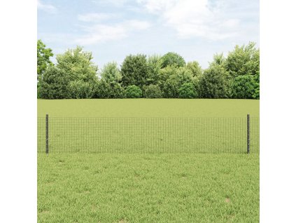 Plot s sloupkem Šedá 0,4 x 25 m Ocel a PVC