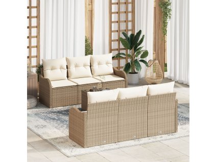 Sada zahradních pohovek Béžová 55 x 55 x 37 cm polyratan