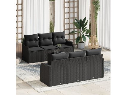 Sada zahradních pohovek Černá 55 x 55 x 37 cm polyratan