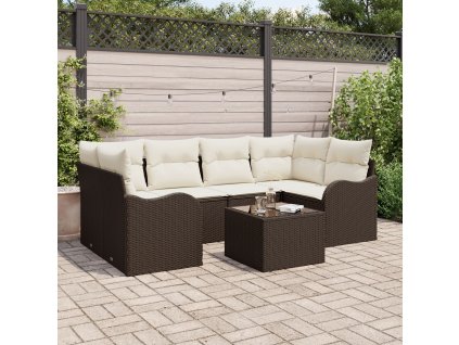 Sada zahradních pohovek Hnědá 55 x 55 x 37 cm polyratan