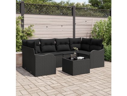 Sada zahradních pohovek Černá 55 x 55 x 37 cm polyratan