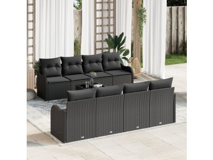 Sada zahradních pohovek Černá 55 x 55 x 37 cm polyratan