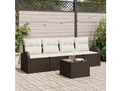 Sada zahradních pohovek Hnědá 55 x 55 x 37 cm polyratan