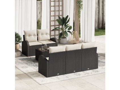 Sada zahradních pohovek Černá 55 x 55 x 37 cm polyratan