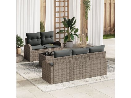 Sada zahradních pohovek Šedá 55 x 55 x 37 cm polyratan