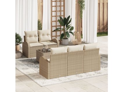 Sada zahradních pohovek Béžová 55 x 55 x 37 cm polyratan