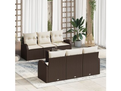 Sada zahradních pohovek Hnědá 55 x 55 x 37 cm polyratan