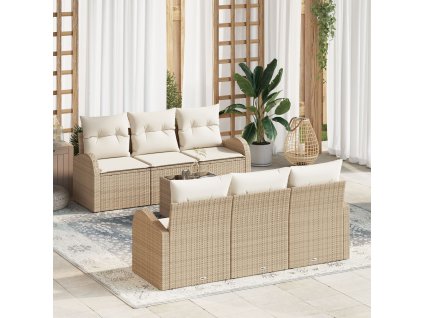 Sada zahradních pohovek Béžová 55 x 55 x 37 cm polyratan