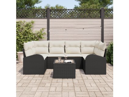 Sada zahradních pohovek Černá 55 x 55 x 37 cm polyratan