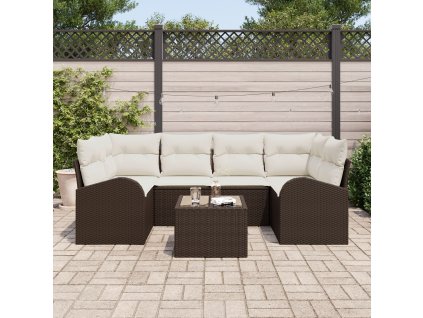 Sada zahradních pohovek Hnědá 55 x 55 x 37 cm polyratan