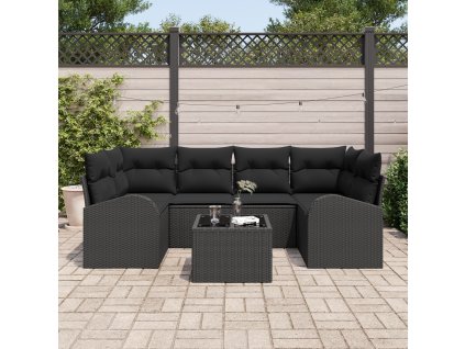 Sada zahradních pohovek Černá 55 x 55 x 37 cm polyratan