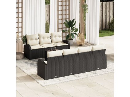 Sada zahradních pohovek Černá 55 x 55 x 37 cm polyratan