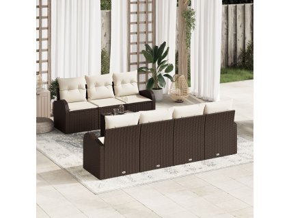 Sada zahradních pohovek Hnědá 55 x 55 x 37 cm polyratan