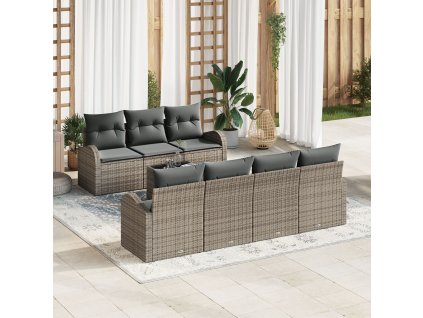 Sada zahradních pohovek Šedá 55 x 55 x 37 cm polyratan