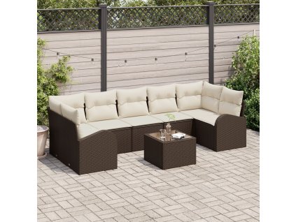 Sada zahradních pohovek Hnědá 55 x 55 x 37 cm polyratan