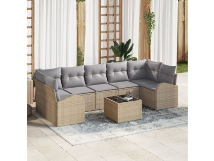 Sada zahradních pohovek Béžová 55 x 55 x 37 cm polyratan