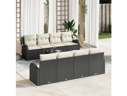 Sada zahradních pohovek Černá 55 x 55 x 37 cm polyratan