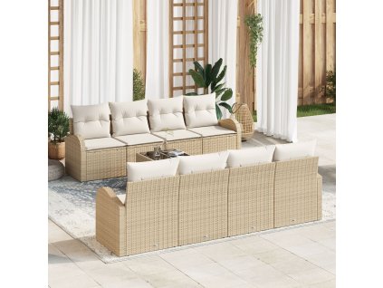 Sada zahradních pohovek Béžová 55 x 55 x 37 cm polyratan