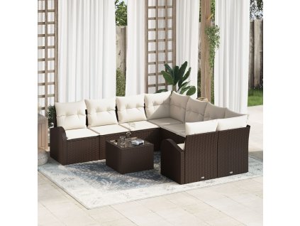 Sada zahradních pohovek Hnědá 55 x 55 x 37 cm polyratan