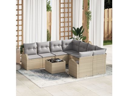 Sada zahradních pohovek Béžová 55 x 55 x 37 cm polyratan