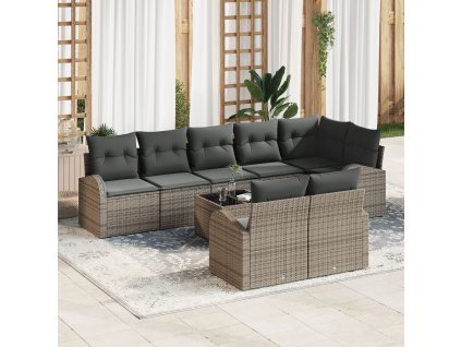 Sada zahradních pohovek Šedá 55 x 55 x 37 cm polyratan