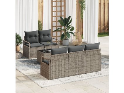 Set pohovek 6 pcs Šedá polyratan