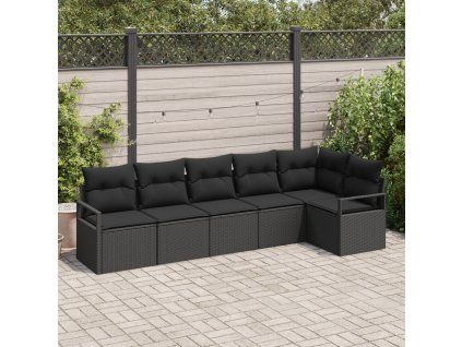 Set pohovek 6 pcs Černá polyratan 3346403