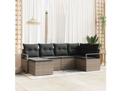 Set pohovek 6 pcs Šedá polyratan 3346449