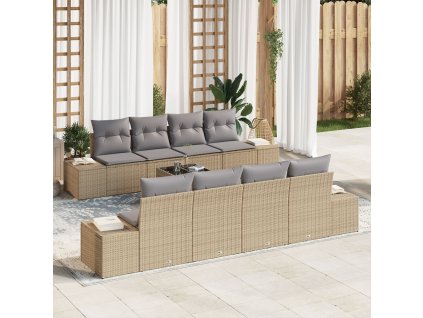 Sada zahradních pohovek 7 pcs Béžová a Světle šedá polyratan