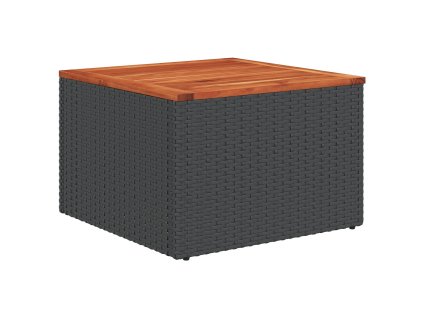 Sada zahradních pohovek s polštářem 7 pcs Černá Poly ratan