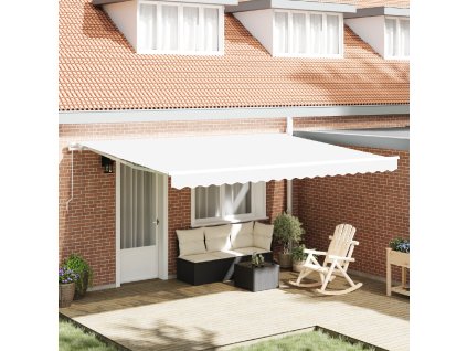 Markýza Bílá 450 x 300 x 165 cm Polyester a kov