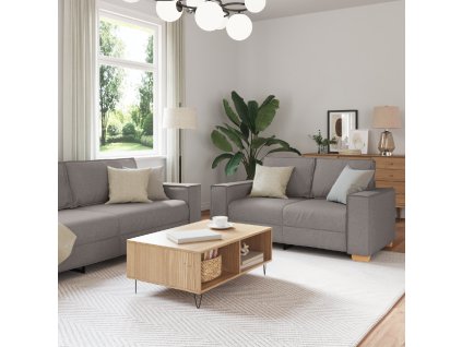 Pohovka 3 pcs Taupe Lněná směs