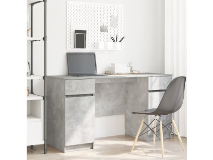 Stůl s policí Betonová šedá 140 x 49 x 76 cm Kompozitní dřevo