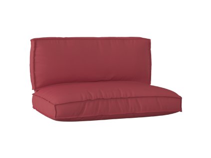 Sada polštářů na paletu 2 pcs vínová červená 120 x 80 x 12 cm