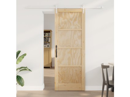 posuvné dveře s hardwarem 78x211 cm z masivního borového dřeva