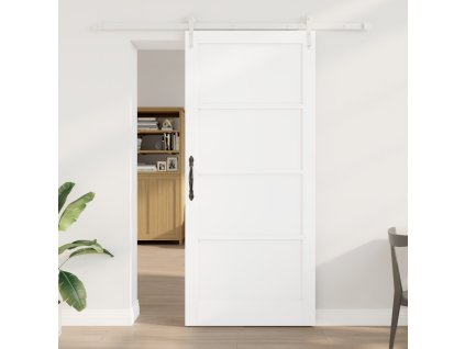 Posuvné dveře s montážní sadou Bílé 93x211 cm Dřevo z masivu Borové