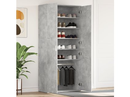 Skříň na obuv Betonově šedá 80 x 39 x 178 cm kompozitní dřevo