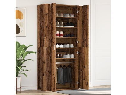 Skříň na obuv Staré dřevo 80 x 39 x 178 cm kompozitní dřevo